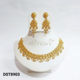 Classic One Gram Gold Plated Choker Necklace Set (DST8903)