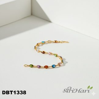 Multi-Color Stone One Gram Gold Plated Bracelet (DBT1338)