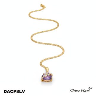 Lavender Stone One Gram Gold Plated Pendant Chain (DACP8LV)