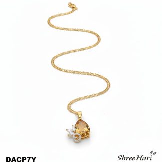 Golden Stone One Gram Gold Plated Pendant Chain (DACP7Y)
