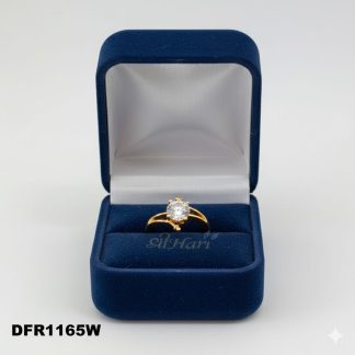 Solitaire One Gram Gold Plated Ring (DFR1165W)