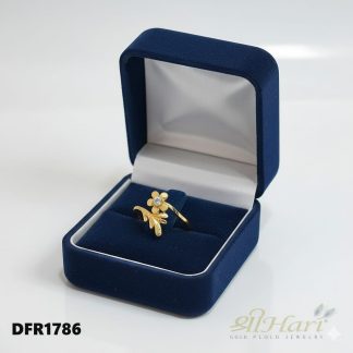 Floral Charm One Gram Gold Plated Ring (DFR1786)